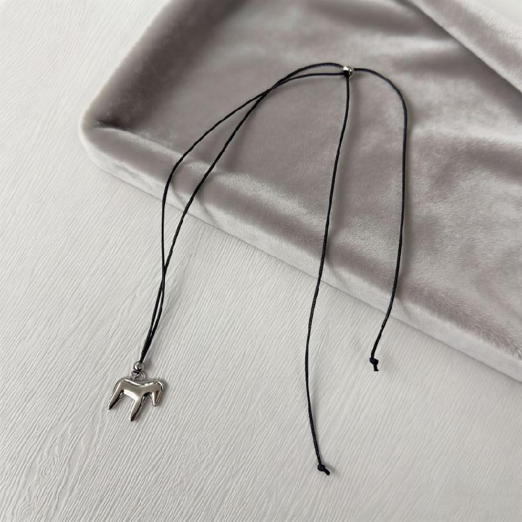 Beautiful Silver Horse Pendant Necklace Fashionable Jewelry Measuring 81cm+ Length Design For Women And Teens