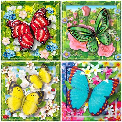Diamond Embroidery Cross Stitch Butterfly Animal Full Drill Diamond Painting Flower Picture of Rhinestone Decor for Home