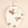 Dogs Pet Sweater Winter Leopard Print French Puppy Pullover  Cartoon Bear Fuzzy Pet Sweatshirt Warm Pullover Soft Pet Clothing