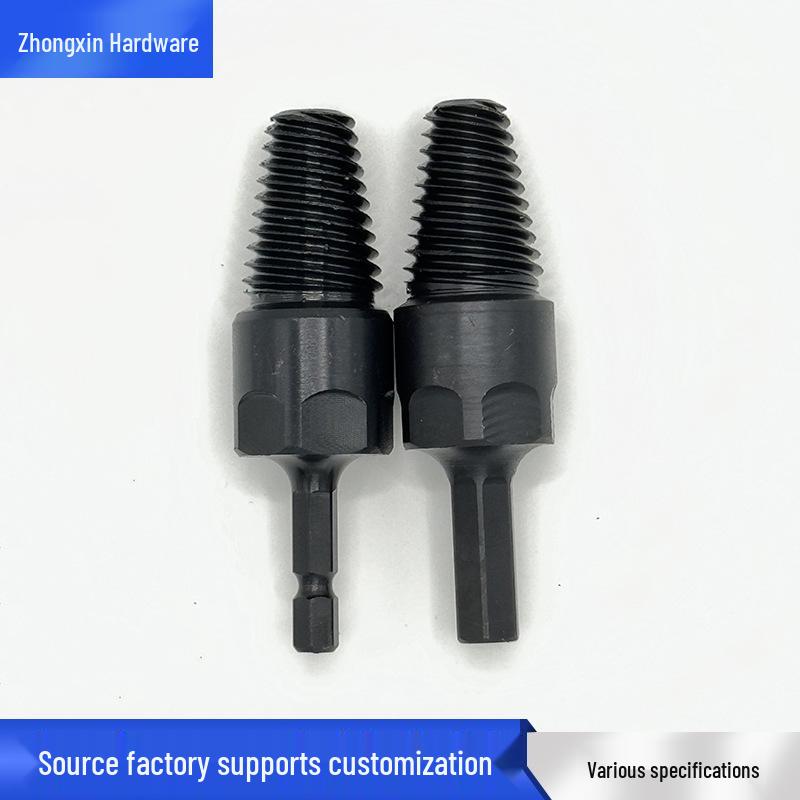 Universal 40Cr Hand Drill Broken Screw Extractor: 80mm Water Pipe & Angle Valve Thread Removal Tool
