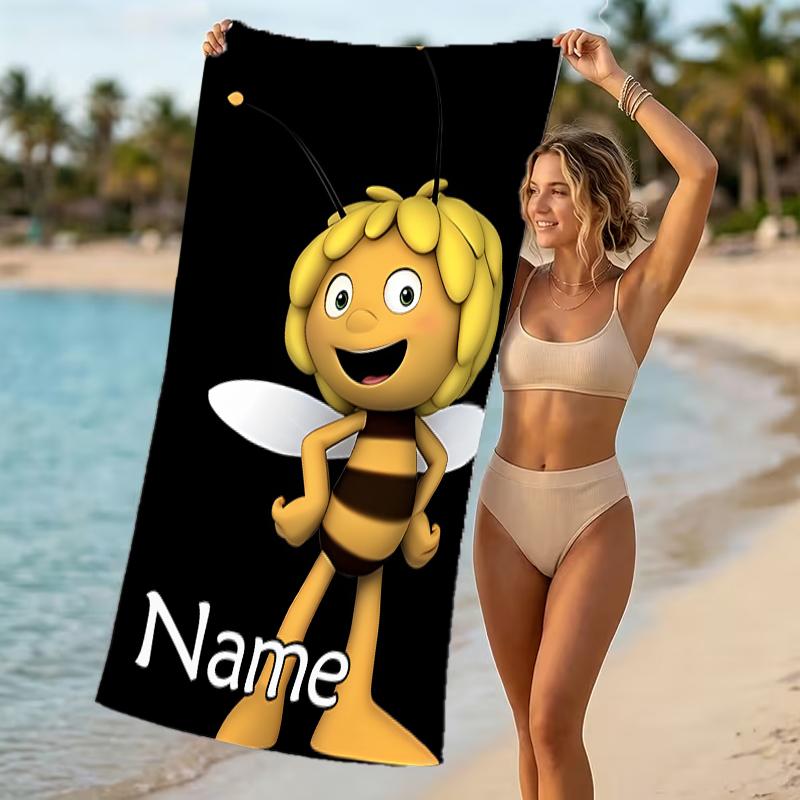 Customizable Personalized Beach Towels Maya the Bee Themed designs.Suitable for the Beach, Yoga, Sports;ideal As Beach Accessories