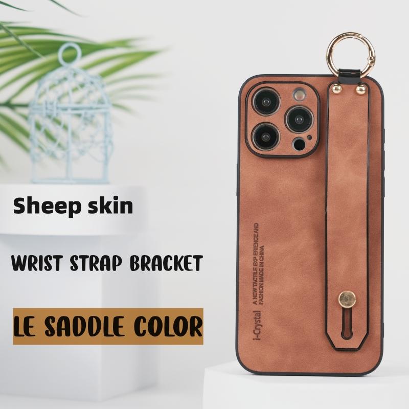 

Luxury Sheepskin Wristband Holder Case For iPhone 15 Pro Max 14 Pro 13 11 12 Promax Soft Leather Cover For iPhone 15 Pro 15 Plus For iPhone 14 ProMax