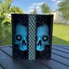Masque And Skull Book Nook Kit Gothic Skull Book Ends Handmade Bookshelf Decoration for Halloween Shelf Tabletop Display