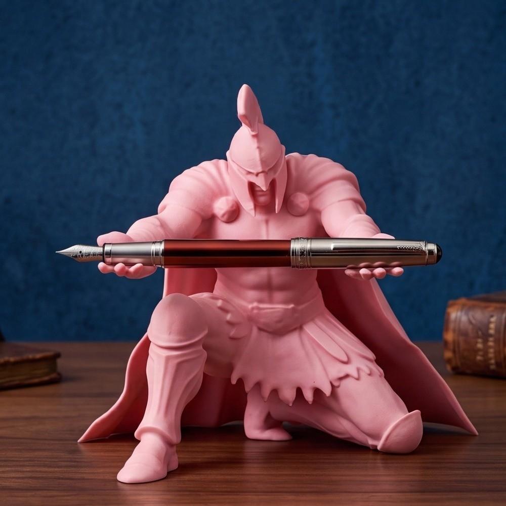 3D Printed Kneeling Knight Pen Rack Vintage Roman Gladiator Pen Stand  Cool Gift