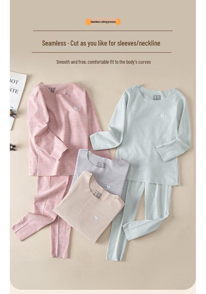 Kids' Warm Underwear Set with Belly Protection - Autumn/Winter Style for Boys & Girls