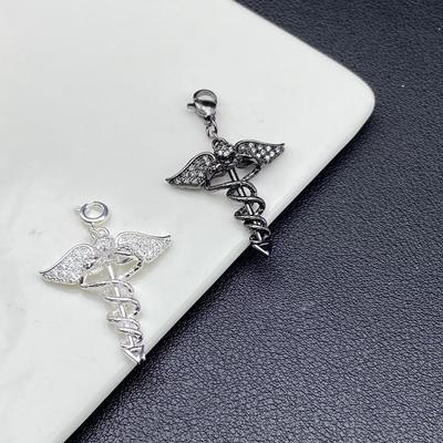 Retro Engelsflügel & Schlangen Äskulapstab Kristallschmuck Perlen DIY Zubehör