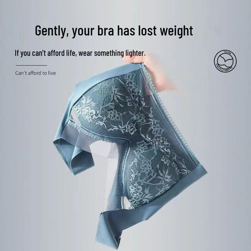 Popular Plus Size Lace Wire-Free Ice Silk Seamless Breathable Bra for Beautiful Back and Slimmer Look.