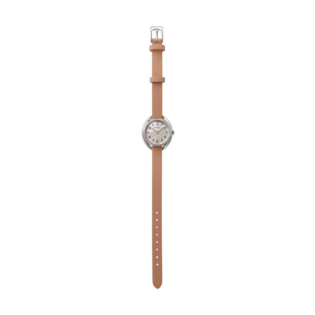Authorized Dealer Matow Watch Solar Powered Watch MW001001PNKSS White Shell Dial Shiki HARU Round Silver Gomphrena [MATOW] Women's