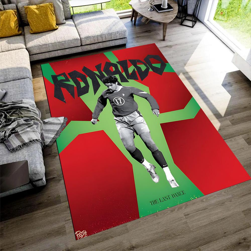 Cristiano Ronaldo Celebration Area Rug Suitable for Entryway Living Rooms Game Room Outdoor Antislip Carpet Anime Office Decor