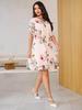 2026 Floral Short-sleeved Mid-length Dress for Women: European & American Style
