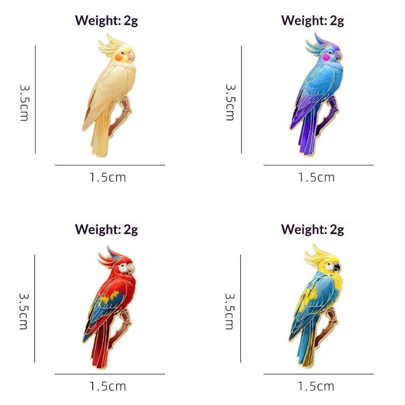 Colorful Bird Parrot Brooch Pin Polished Metal Lapel Badge Unique Decor for Coat Backpack Gift for Kids Bird Enthusiasts