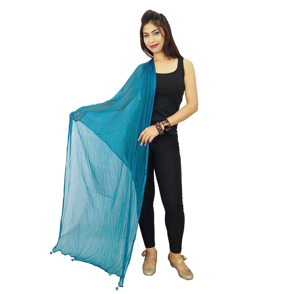 Long Stole Chiffon Blend Dupatta Neck Wrap Women Indian Scarves Chunni