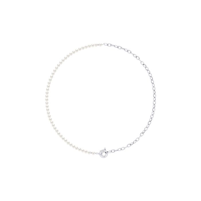 Collier - Pearls & Colors - Perle de Culture d'Eau Douce 4-5 mm Ronde - Perle Blanche - Argent 925 - Femme