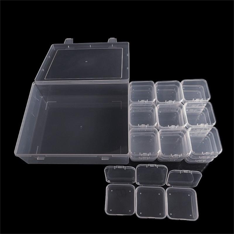 Clear Sturdy Plastic 30 Divider Storage Box Portable Accessory for Efficient Organization of Small Household Items