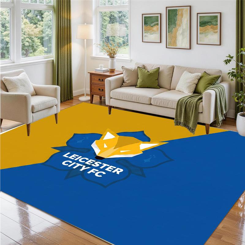 Leicester City Football Design Crystal Velvet Rug Soft Decorative Mat for Bedroom Entrance