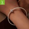 Splicing Small Love Diy Bracelet Positioning Buckle, Fashionable Versatile S925 Sterling Silver Heart-Shaped Beads