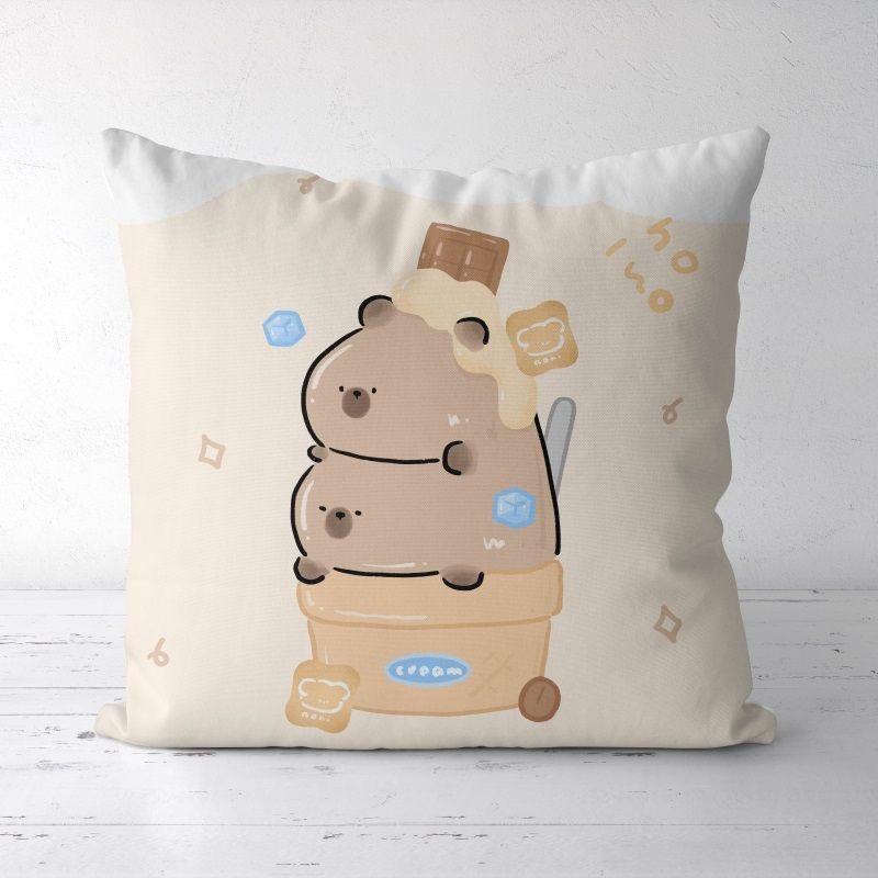 Cute Kapibara Capybara Cartoon Two-dimensional Pillowcase Children's Bedroom Sofa Cushion Cover Nap Pillow Cover