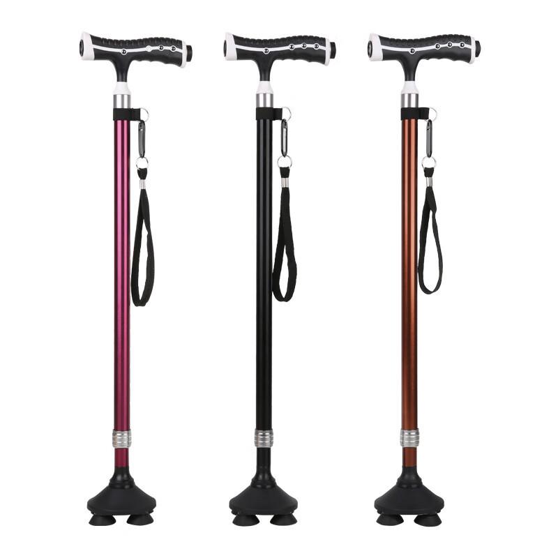 KODENOR Adjustable Quad Cane with Light for Seniors
