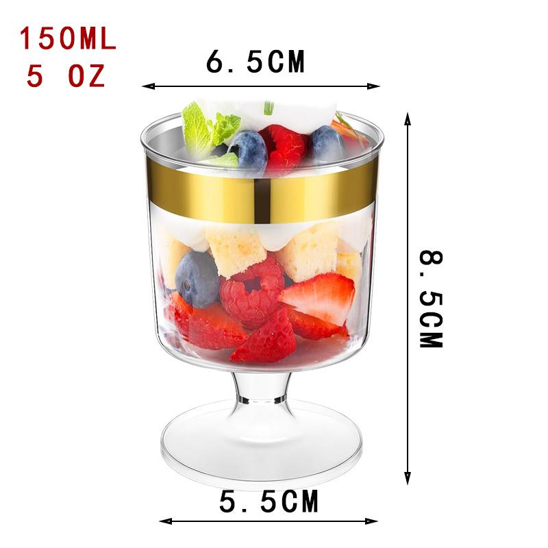 Square Transparent Disposable Dessert Cup - Perfect for Pudding, Jelly, Mousse, and Ice Cream.
