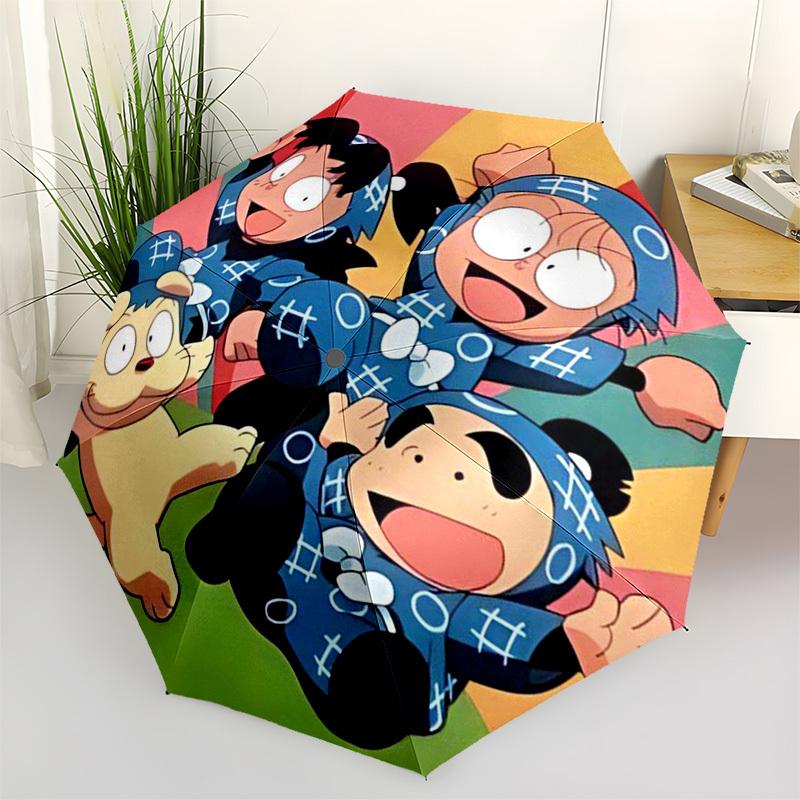 

1pc Outdoor Umbrella with Doraemon Characters - Automatic Opening/Closing, Portable 3-Fold Design, 8-Rib Iron Frame - Perfect Gift for Fans, Trav