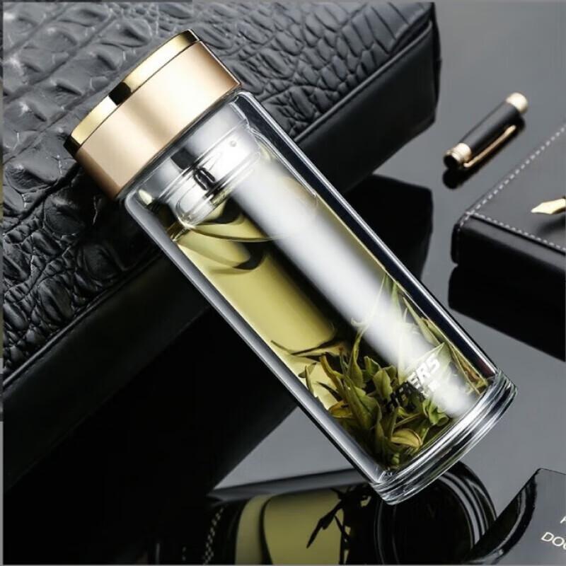 Haers Crystal Rhythm Double-Layer Glass Tea Infuser Cup