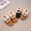 Winter  Kids' Fleece-lined Lace-up Cotton Boots Short Boots for Girls Children's warm boots