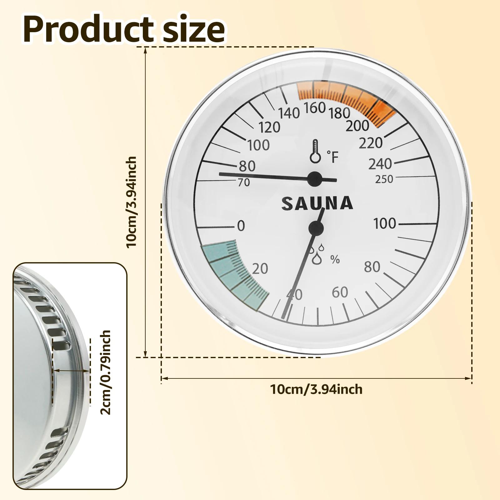 

Sauna Thermometer Hygrometer Alloy Wall Mounted Sauna Room Temperature Humidity Tester Monitor Precise Fahrenheit Thermometer