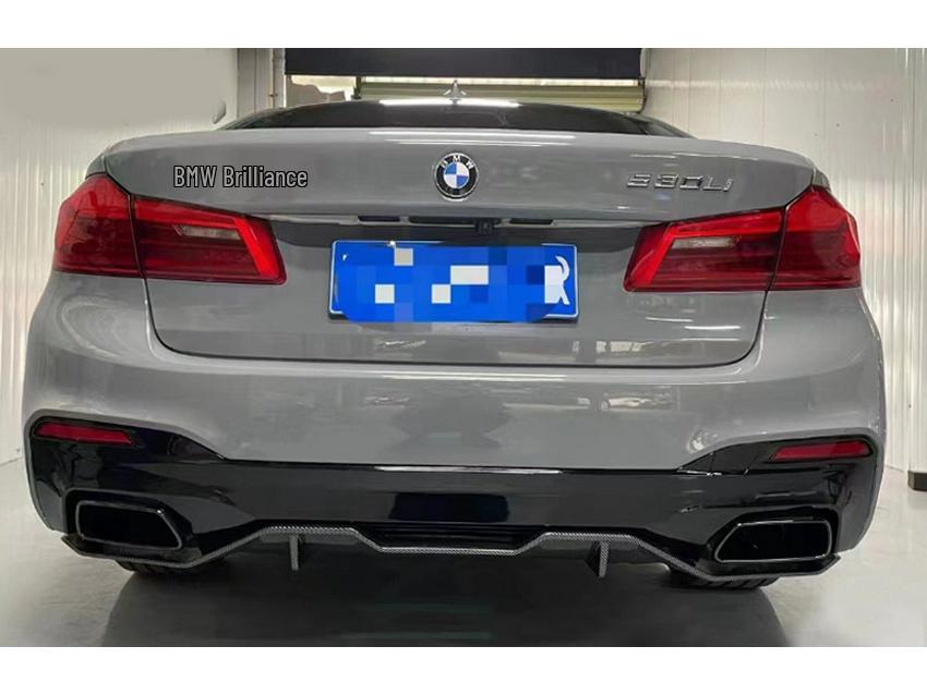 BMW 5 Series G30/G38 Quad Outlet Titanium Black Exhaust Tailpipe, MP Style, Large Square