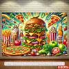 2D plane 1 piece of fast food party backdrop suitable for birthday celebrations and café decoration