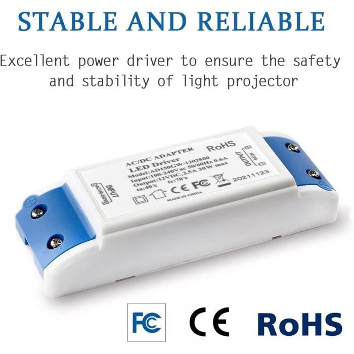 Transformateur LED - Elezenioc - 30W - DC12V - 5A - Intérieur