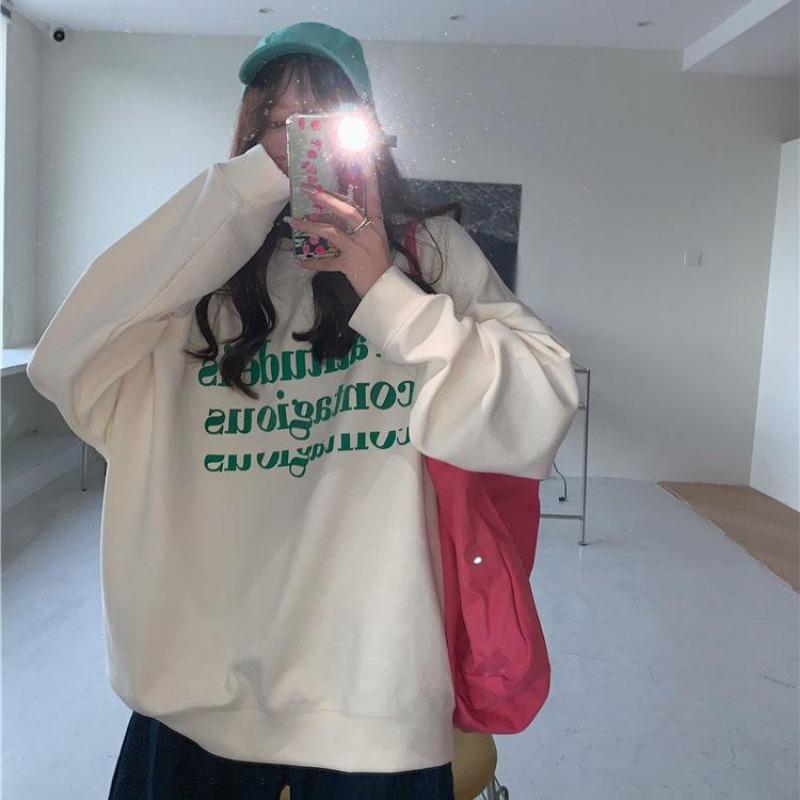 Vrouwen Lange Mouw O Hals Losse Truien Vrouwelijke Tops Effen Kleur Sweatshirts