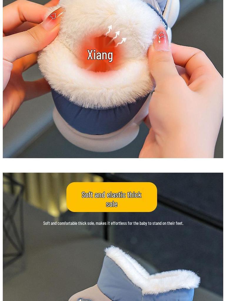 Warme, wasserdichte Baumwollschuhe für Kleinkinder & Kinder - Rutschfest, Dicke Sohle, Ideal für den Innen-/Außenbereich