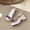 Fashion Wine Red Textured Lolita Single Shoes for Women 2025 Spring and Autumn New Japanese Soft Girl Small Leather Shoes