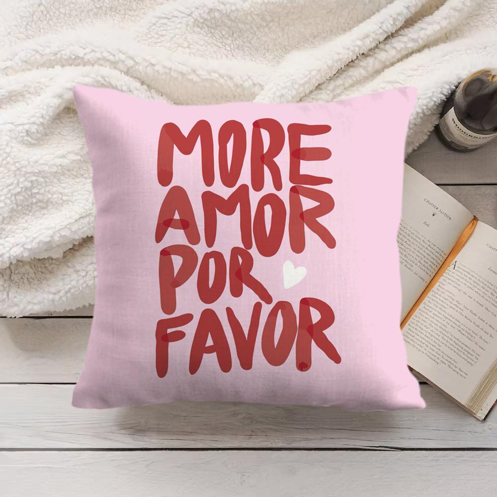 Colorful Maximalist More Amor Cushion Cover Short Plush DoubleSided Printing Home Machine Washable In Warm Winter Pillow Cover