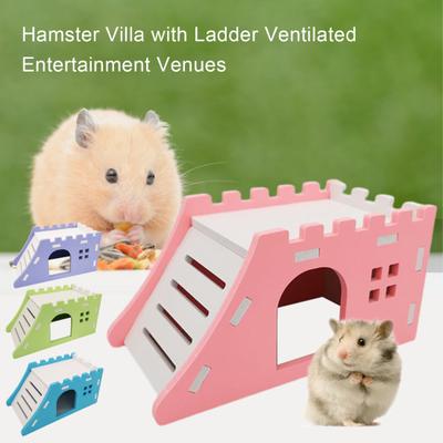 Hamster Villa with Ladder Ventilated Entertainment Venues Small Animal Hideout House for Bear