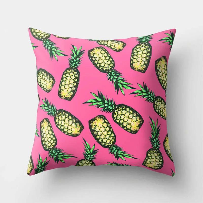 Cover Cushions 45*45cm Polyester Throw Pillow Case Yellow Pineapple Decorative Pillowcase Pillow Cover Kussensloop