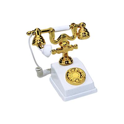 Retro Rotary Telephone Model For Doll House Durability And Exquisite Craft Miniature Phone Model