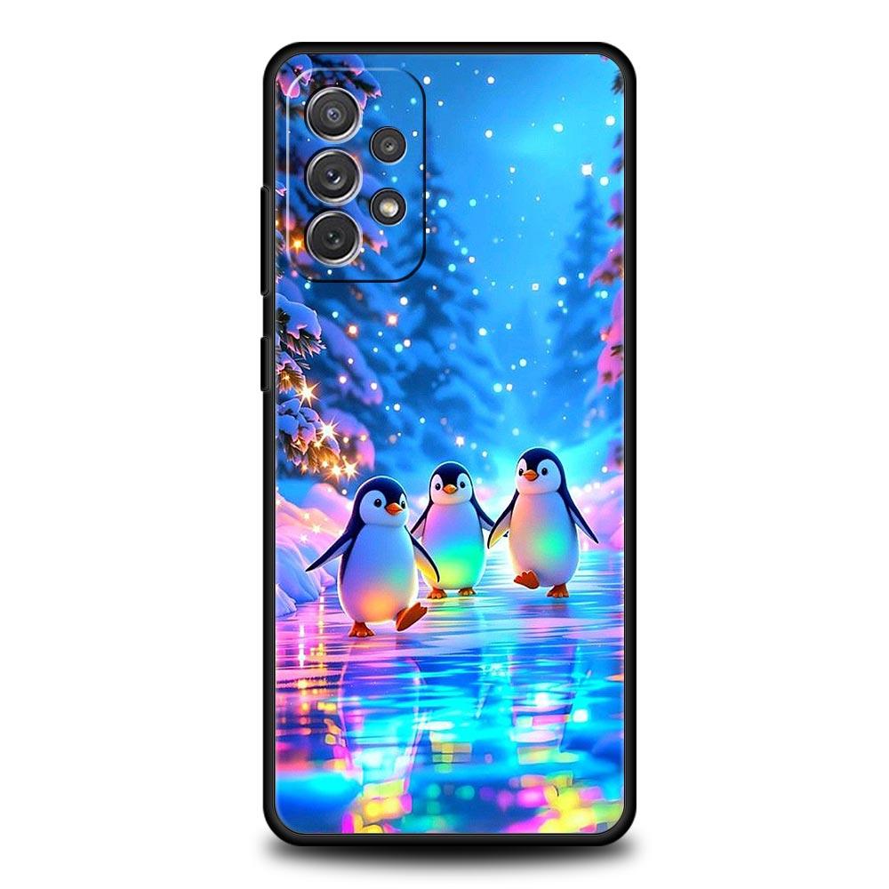Penguin Kawaii Cute Phone Case for Samsung A17 A13 A15 A25 A35 A51 A55 A71 A21S A11 A31 A41 A23 A53 A73 5G A03S A05s Cover