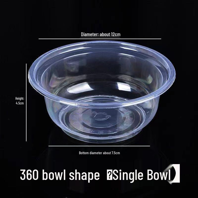 Durable Clear Disposable Plastic Bowl - High Temp Resistant, Perfect for Home & Commercial Use, No Lid Required