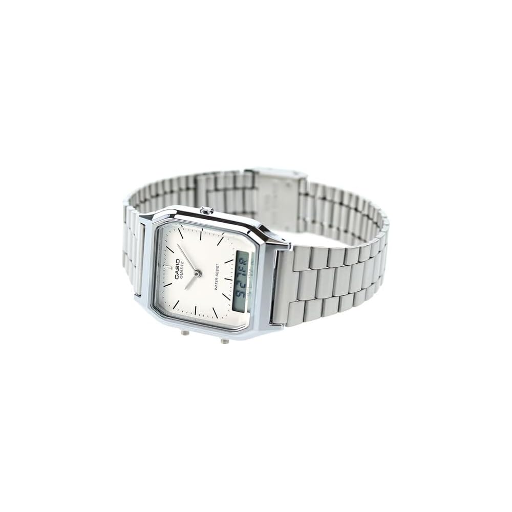 Casio Chipkashi Standard Quartz Men's Watch AQ-230A-7D Silver Stainless Steel Water Resistant