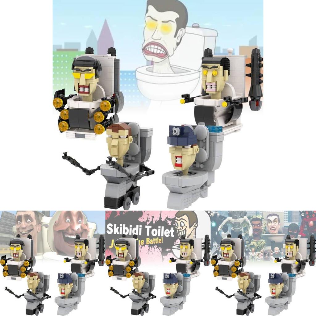 Mocskibidi Toilet Building Blocks Set For Creative Kids With 100 To 500 Colorful Pieces