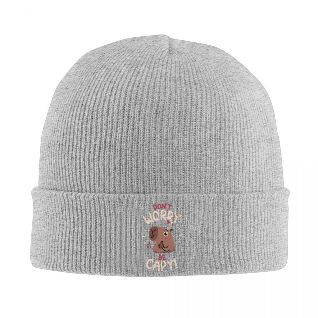Cute Capybara Be Cappy Warm Knitted Cap Winter Knit Bonnet Hat Skullies Beanies Hip Hop Caps for Unisex
