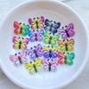 20Pcs Cute Colorful Shiny Butterfly with a Hole Flat Back Resin Scrapbooking DIY Jewelry Hairpin Craft Decoration Accessorie