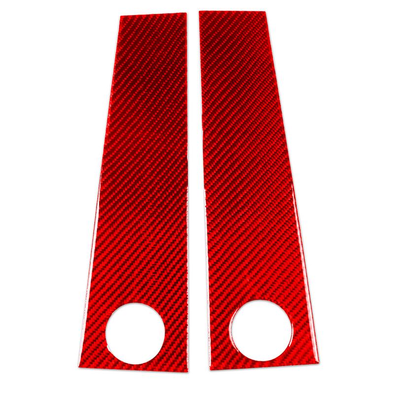 External Door B-pillar Decorative Real Carbon Fiber Stickers Car External Accessories For Fiat 500 For Abarth 595 695 2008-