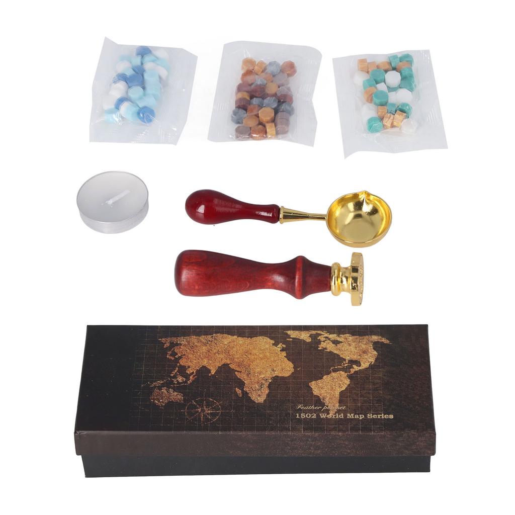 Wax Sealing Stamp Set Retro Stamp Spoon Small White Wax Fire Paint Wax Set for Wedding Invitations