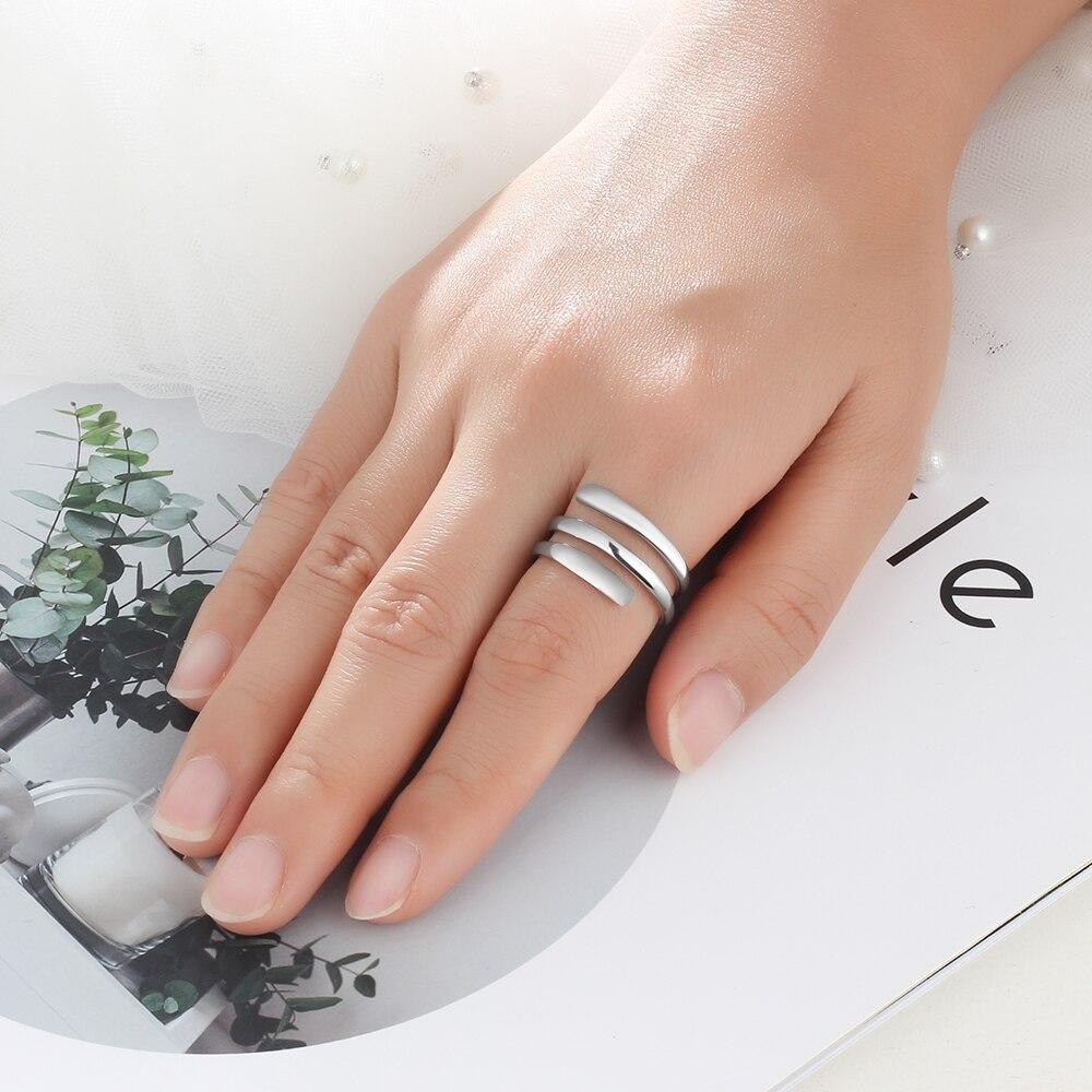 Personalized Name Rings Fashion Stainless Steel Jewelry Engraved 2 Names Wedding Rings Classic Engagement Promise Gift for Women