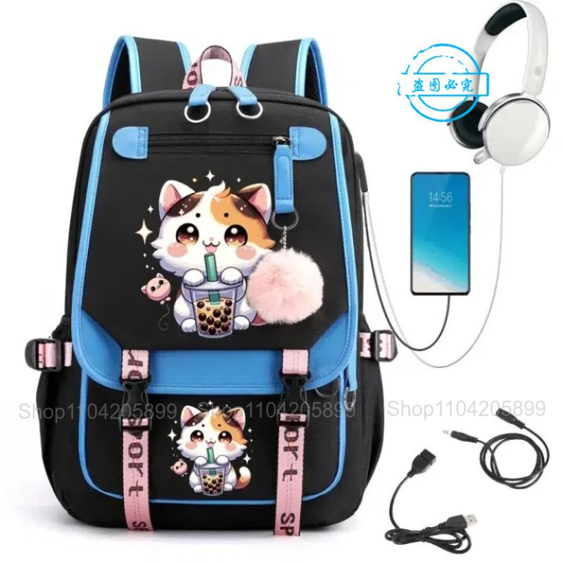Zaino Carino Gatto Boba Modello Cartone Animato Corgi Mochila Zaino Scolastico per Studenti Ragazzi Ragazze Regalo Grande Capacità Viaggio Quotidiano Rucksack