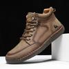 Large Size 48 Men's Shoes Fashion Handmade Leather Casual Shoes Classic Lace-up Men's Ankle Boots High Top Sneakers Botas Hombre
