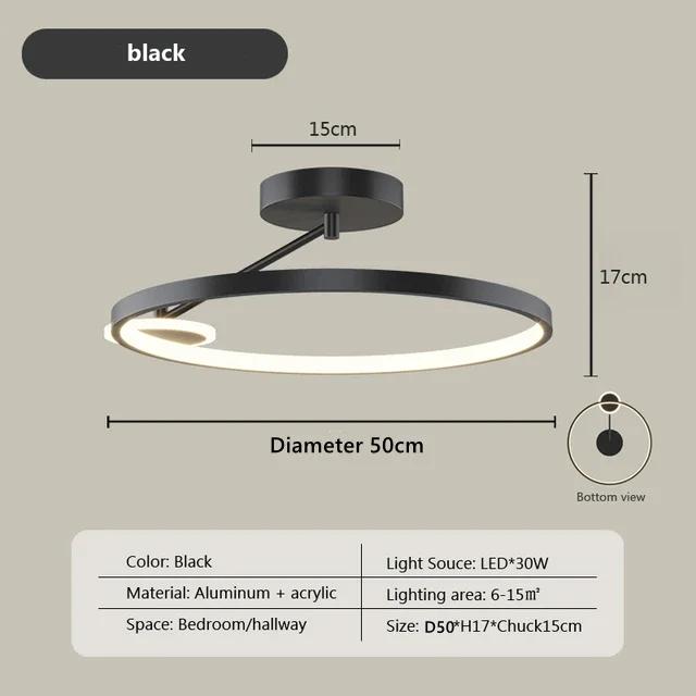 Modern minimalist LED ceiling light remote control Nordic circular restaurant bedroom lights indoor lighting room decoration