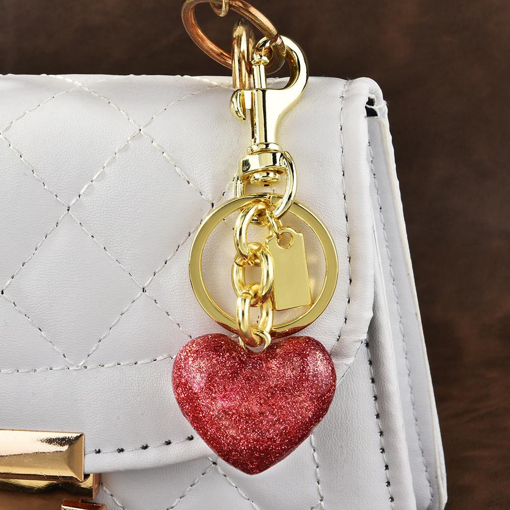 Heart Shape Key Holder Pendant With Metal Finish For Handbag Decoration And Gift